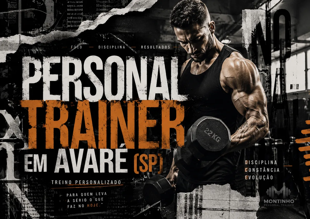 Personal trainer em Avaré (SP) em arte de treino de força com halteres, no clima urbano da Estância Turística paulista — Personal por Perto