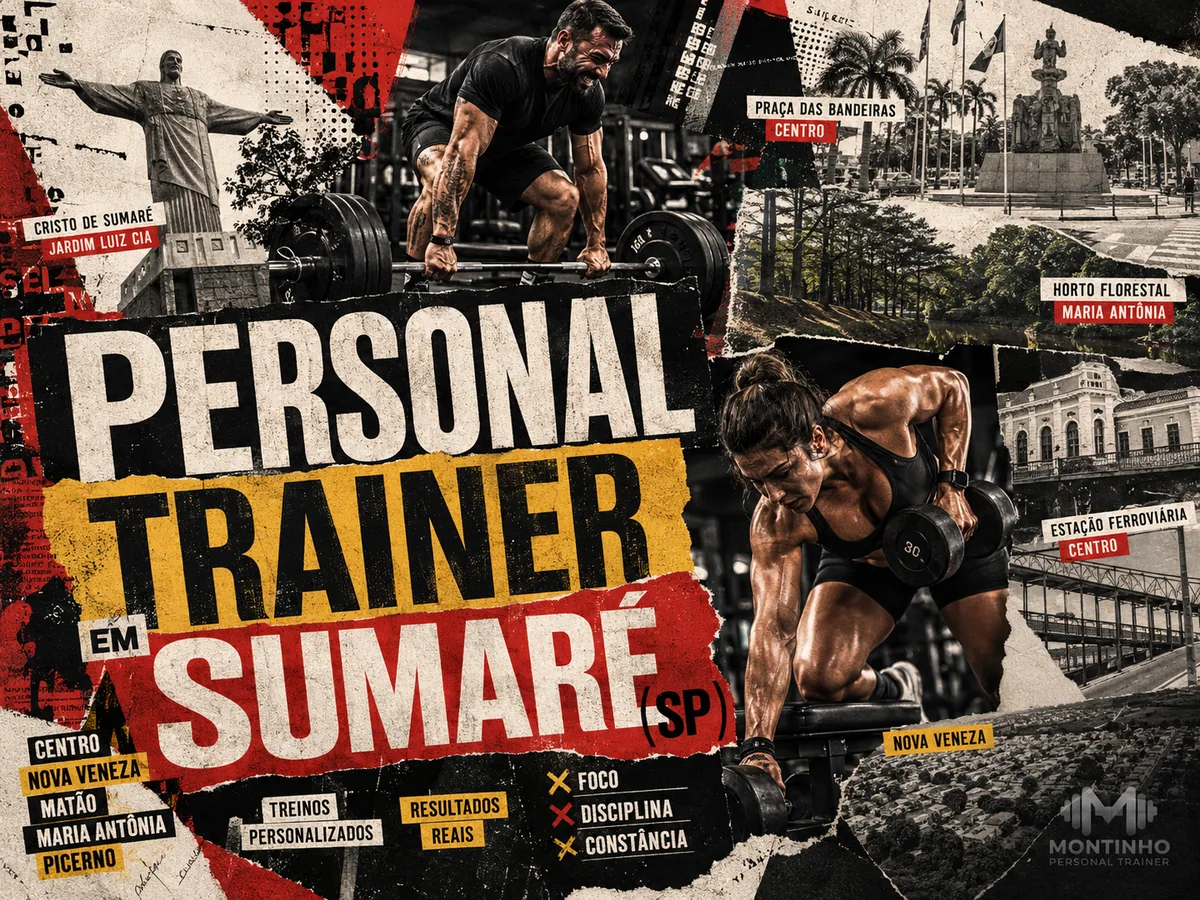 Personal trainer em Sumaré (SP) em arte que reúne o Cristo Redentor, a Praça das Bandeiras e o Horto Florestal — Personal por Perto