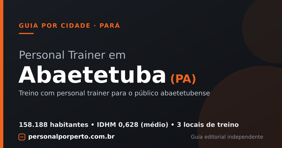 Personal trainer em Abaetetuba (PA) — guia do Personal por Perto