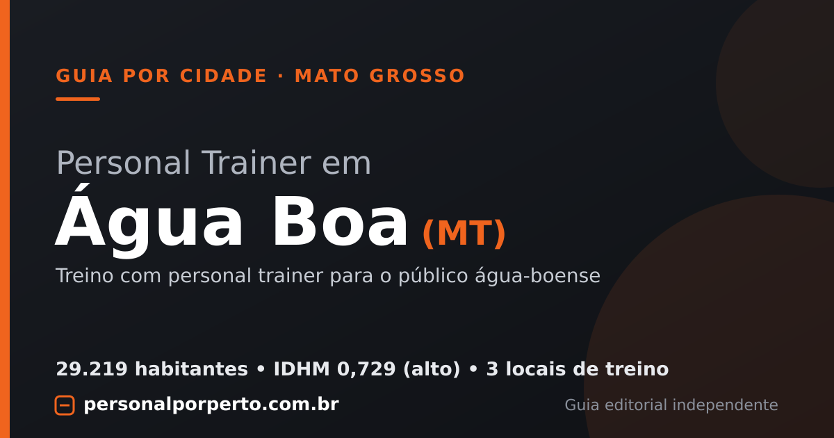Personal trainer em Água Boa (MT) — guia do Personal por Perto