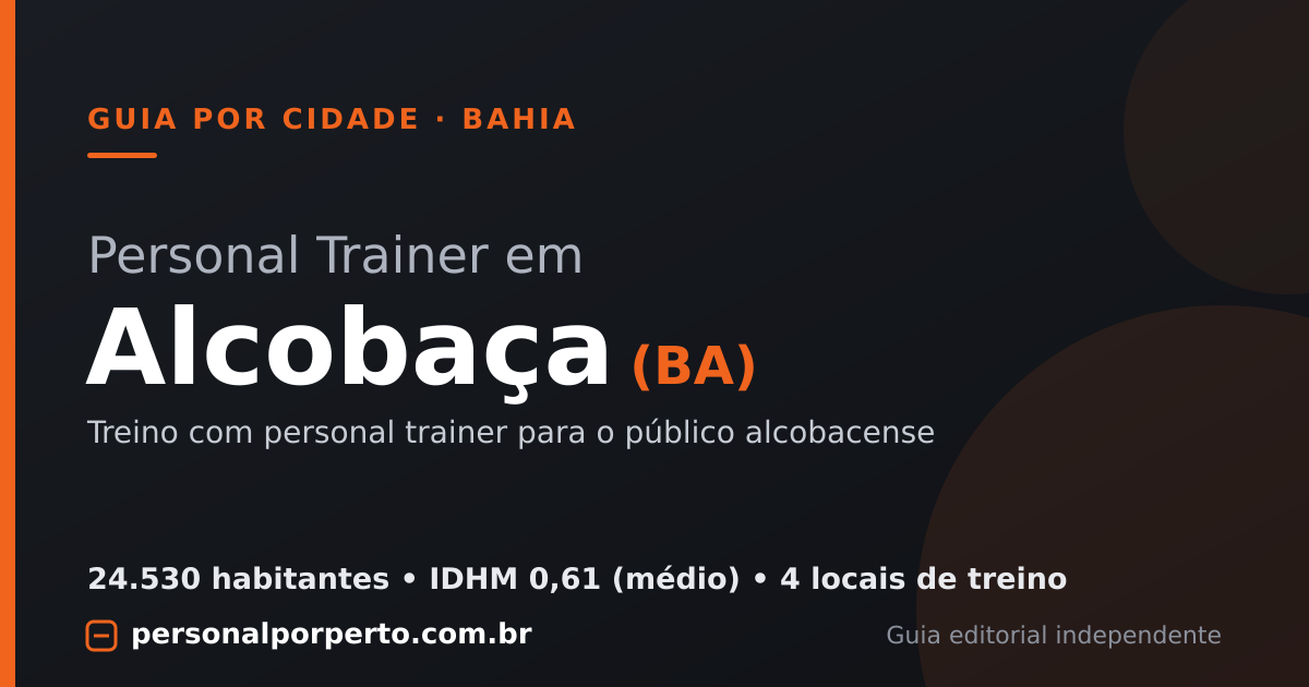 Personal trainer em Alcobaça (BA) — guia do Personal por Perto