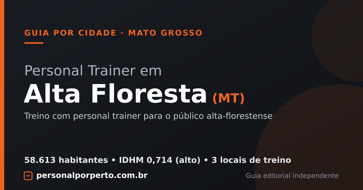 Personal trainer em Alta Floresta (MT) — guia do Personal por Perto