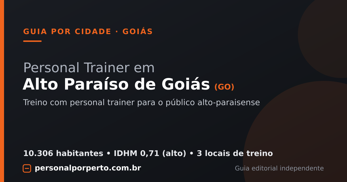 Personal trainer em Alto Paraíso de Goiás (GO) — guia do Personal por Perto