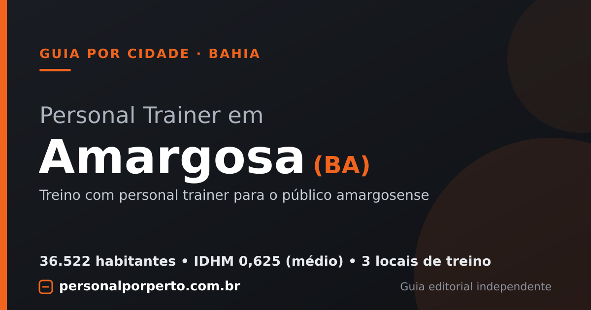 Personal trainer em Amargosa (BA) — guia do Personal por Perto