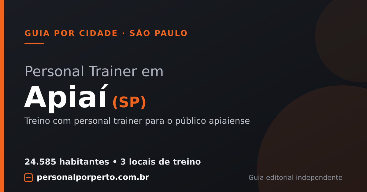 Personal trainer em Apiaí (SP) — guia do Personal por Perto
