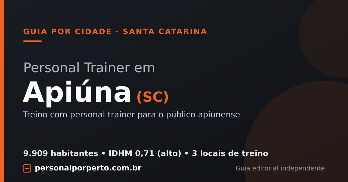 Personal trainer em Apiúna (SC) — guia do Personal por Perto
