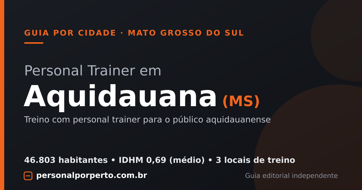 Personal trainer em Aquidauana (MS) — guia do Personal por Perto