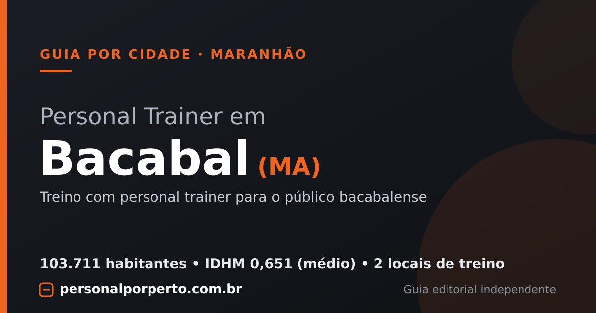 Personal trainer em Bacabal (MA) — guia do Personal por Perto