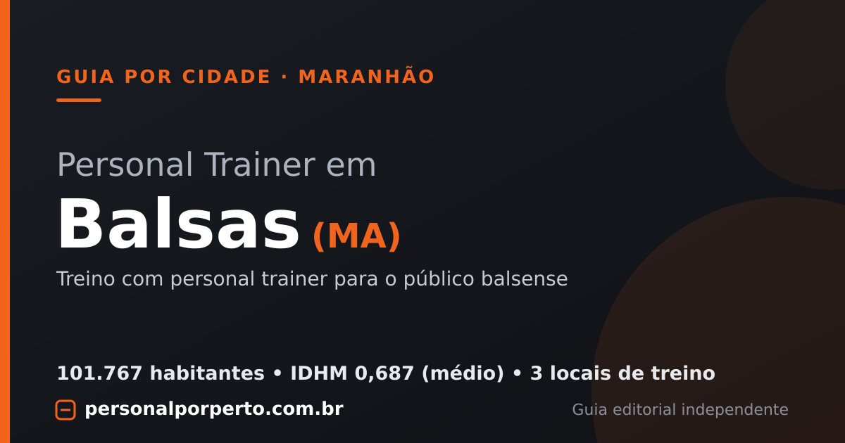 Personal trainer em Balsas (MA) — guia do Personal por Perto