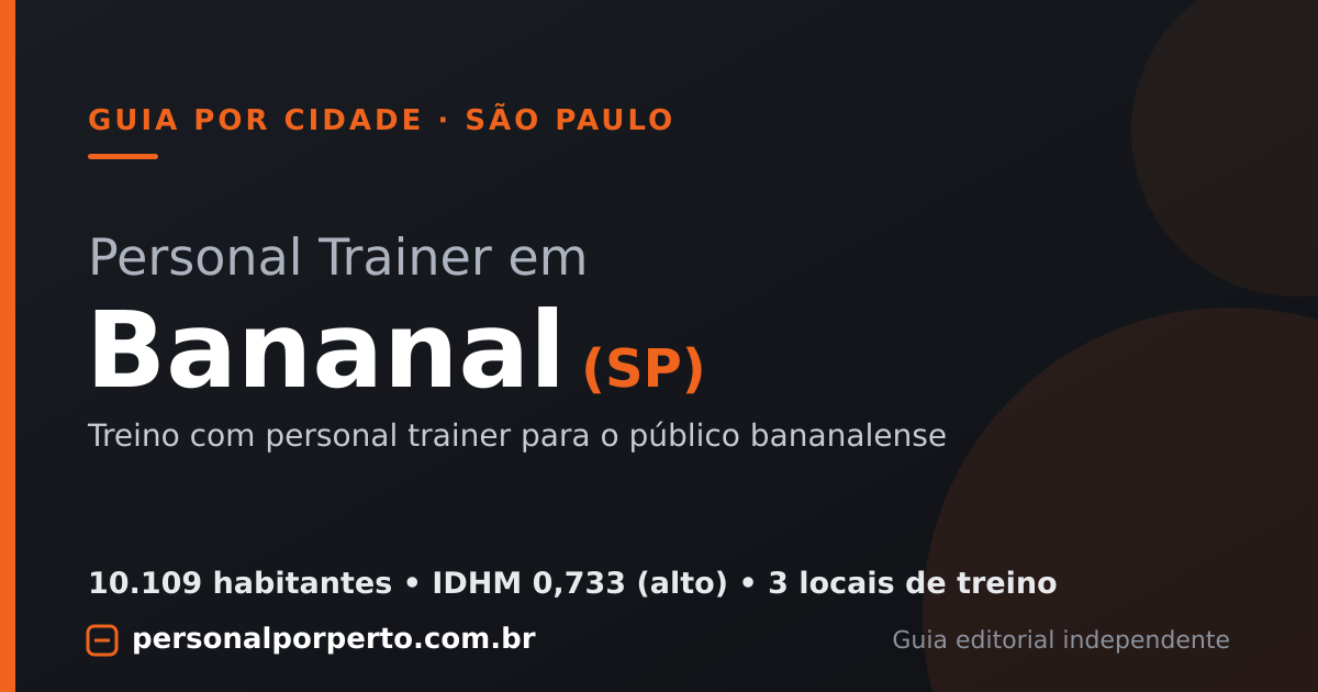 Personal trainer em Bananal (SP) — guia do Personal por Perto