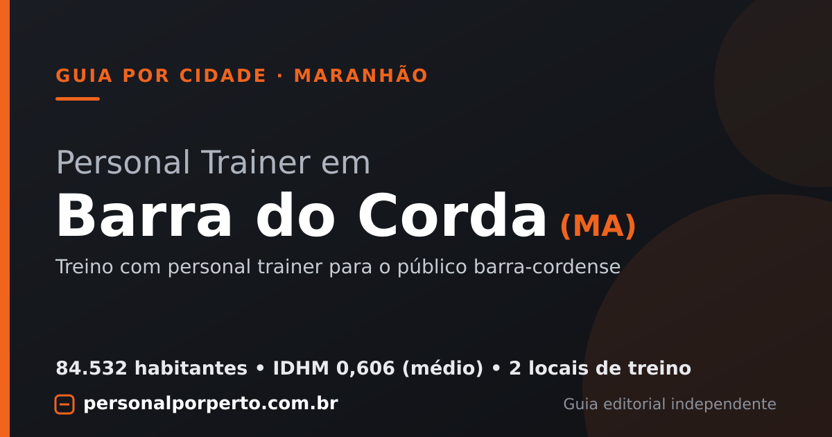 Personal trainer em Barra do Corda (MA) — guia do Personal por Perto