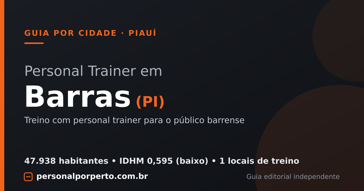 Personal trainer em Barras (PI) — guia do Personal por Perto