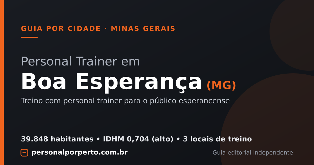 Personal trainer em Boa Esperança (MG) — guia do Personal por Perto