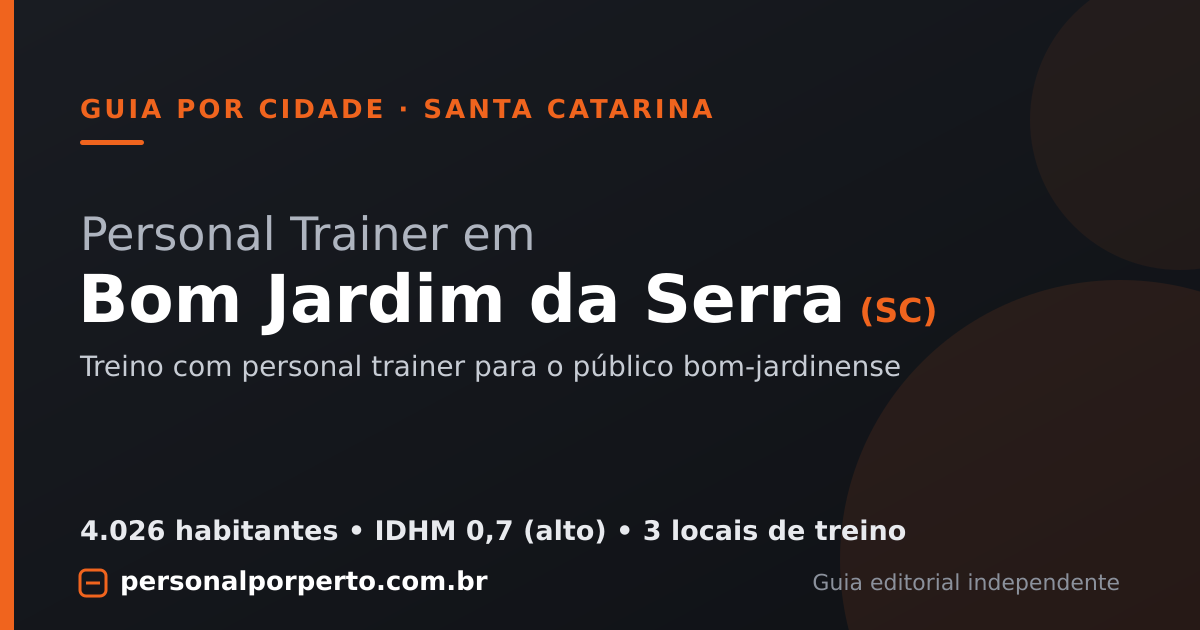 Personal trainer em Bom Jardim da Serra (SC) — guia do Personal por Perto