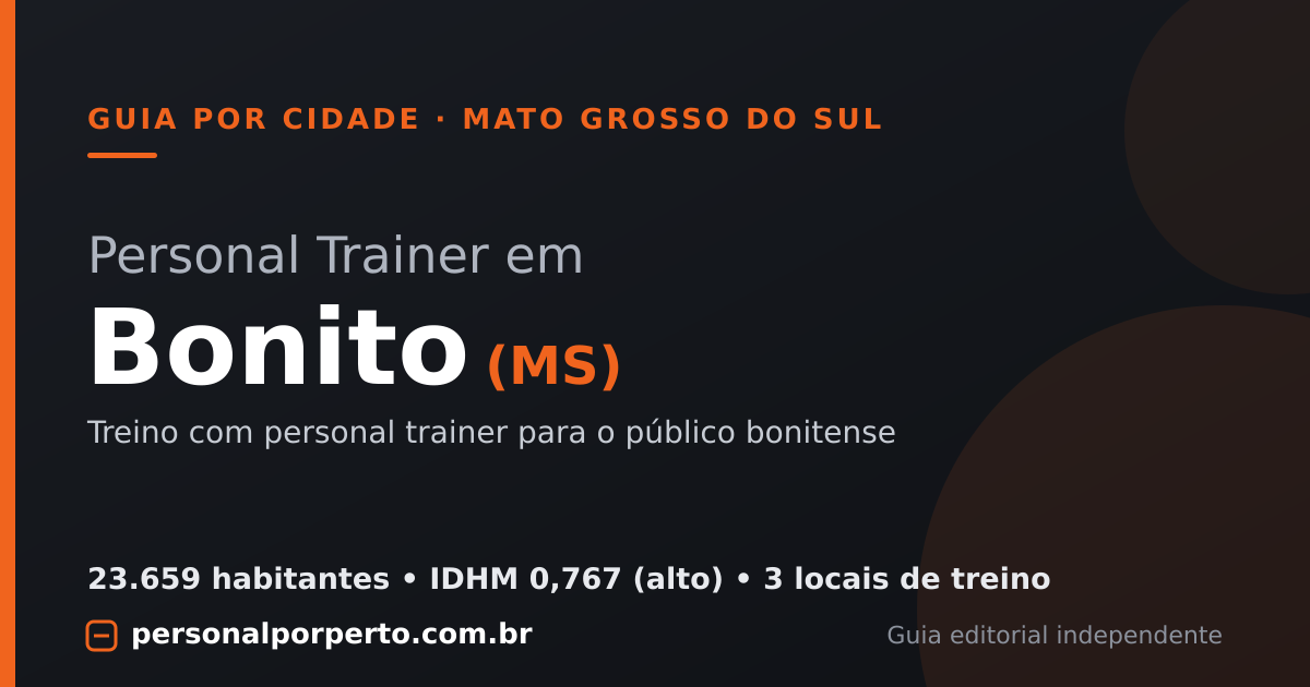 Personal trainer em Bonito (MS) — guia do Personal por Perto