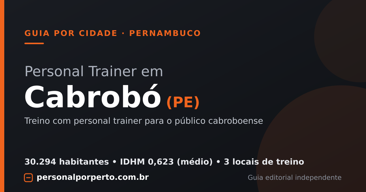 Personal trainer em Cabrobó (PE) — guia do Personal por Perto