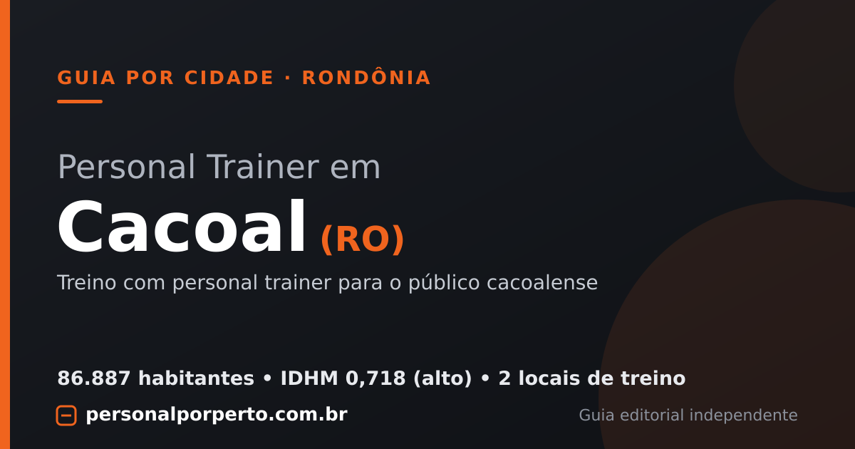 Personal trainer em Cacoal (RO) — guia do Personal por Perto