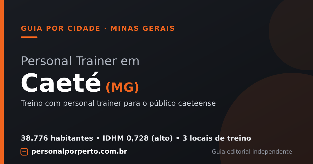 Personal trainer em Caeté (MG) — guia do Personal por Perto