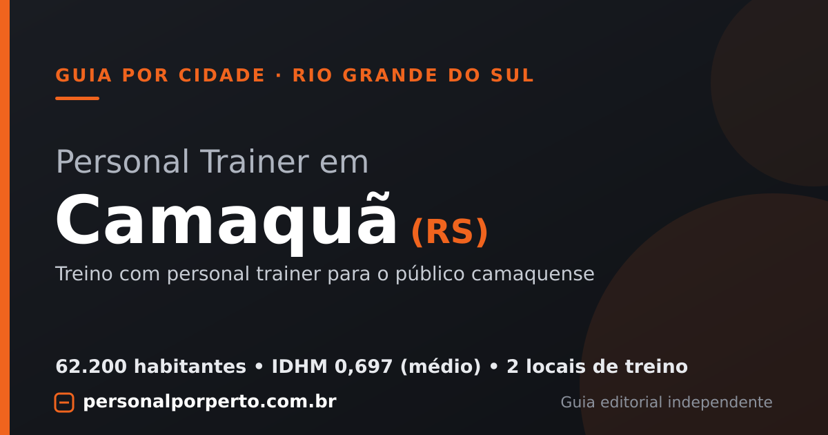 Personal trainer em Camaquã (RS) — guia do Personal por Perto