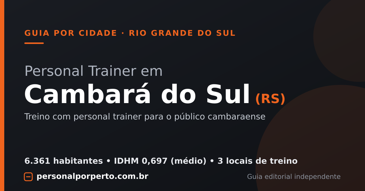 Personal trainer em Cambará do Sul (RS) — guia do Personal por Perto
