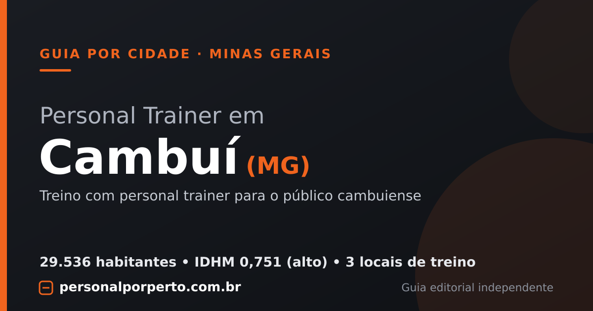 Personal trainer em Cambuí (MG) — guia do Personal por Perto