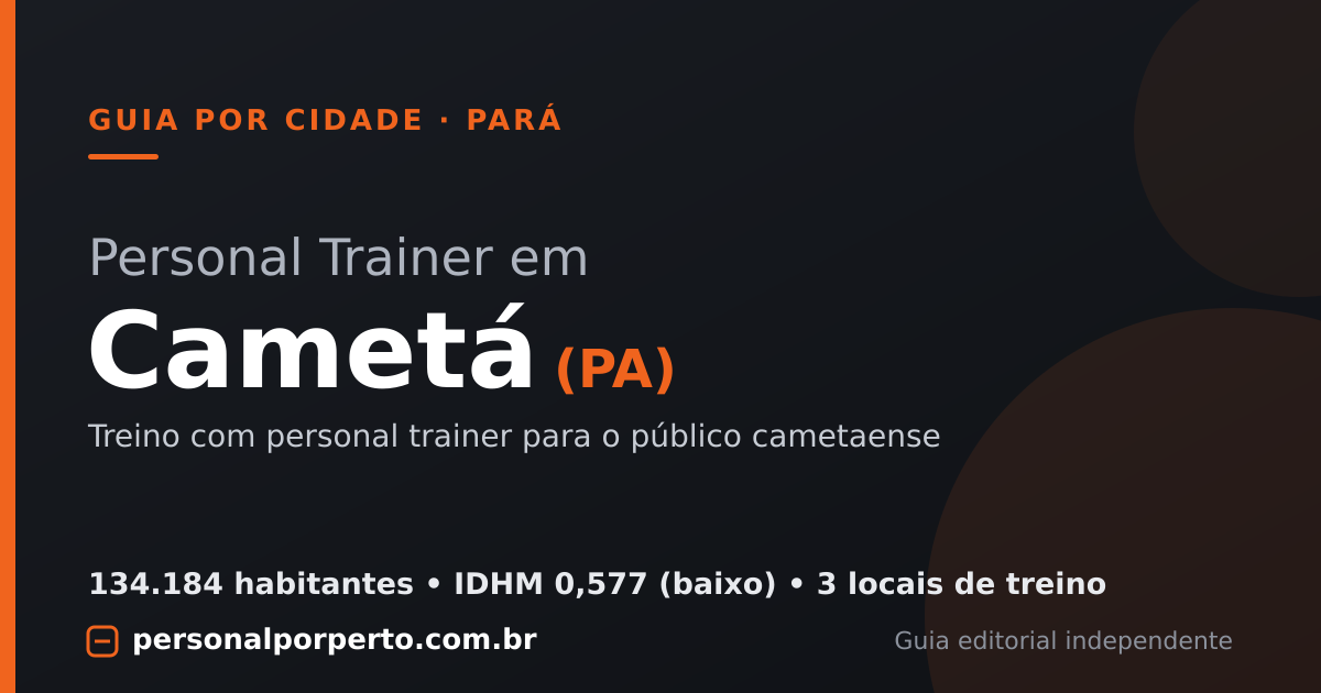 Personal trainer em Cametá (PA) — guia do Personal por Perto