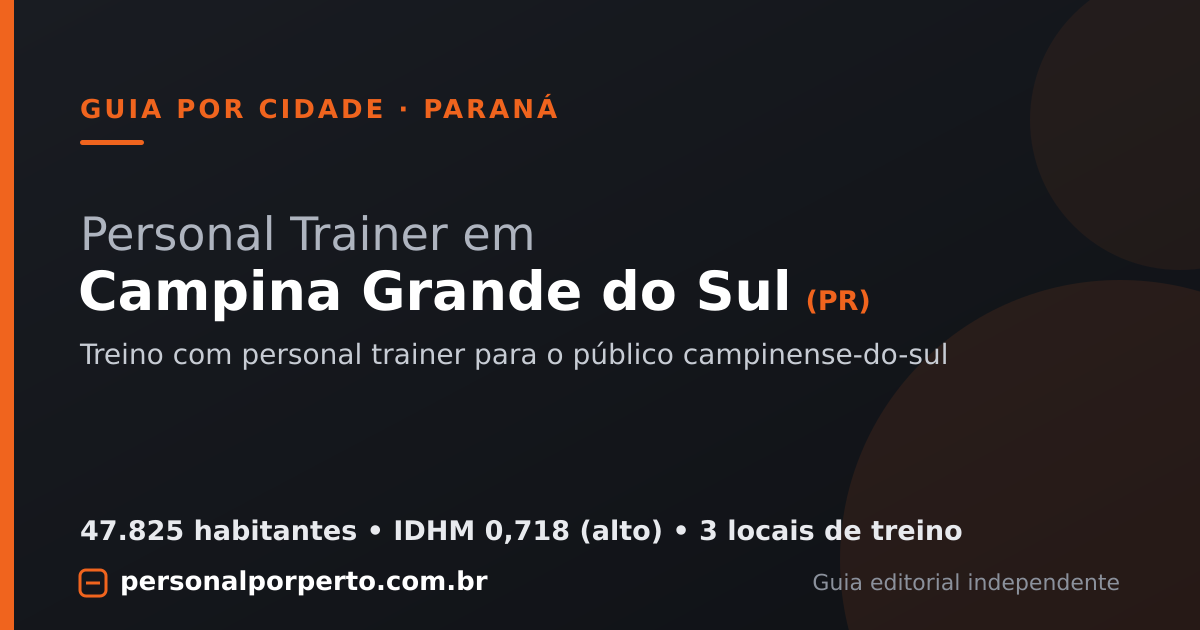 Personal trainer em Campina Grande do Sul (PR) — guia do Personal por Perto