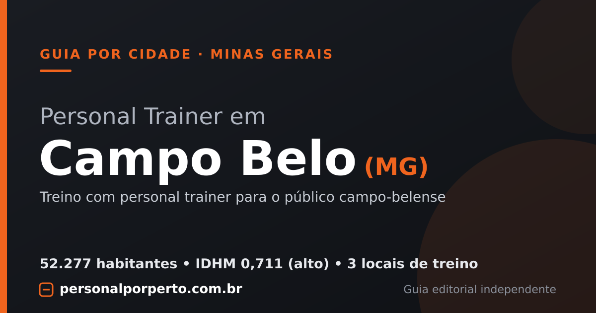 Personal trainer em Campo Belo (MG) — guia do Personal por Perto