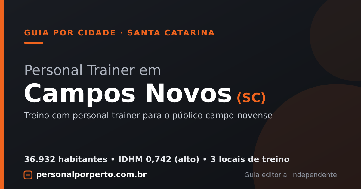 Personal trainer em Campos Novos (SC) — guia do Personal por Perto