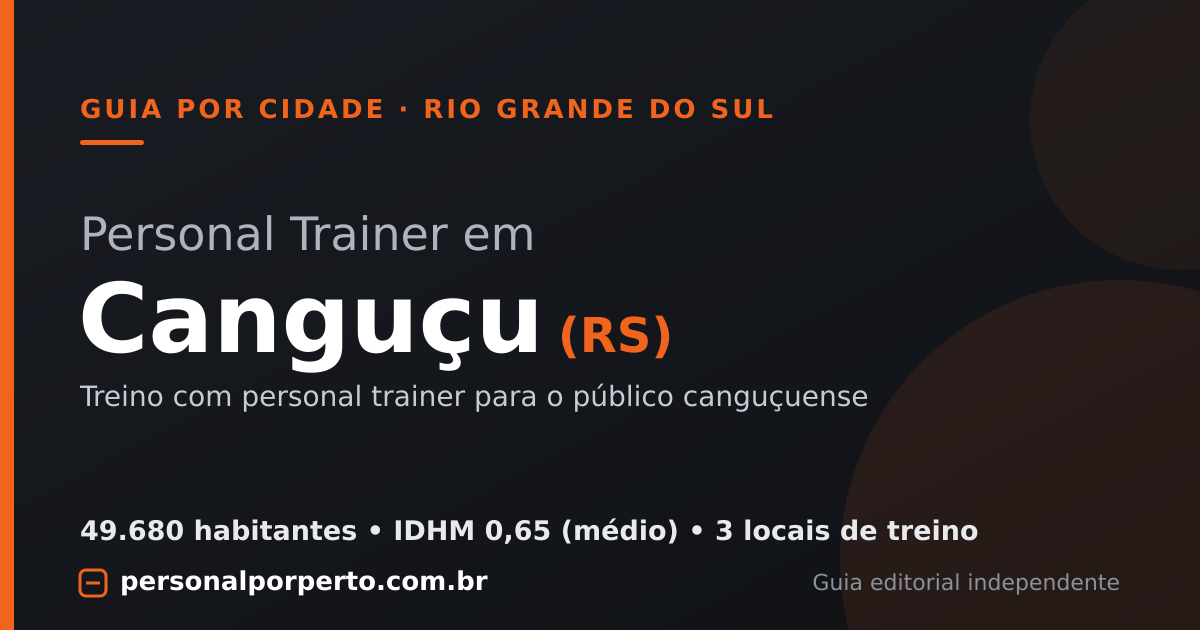 Personal trainer em Canguçu (RS) — guia do Personal por Perto