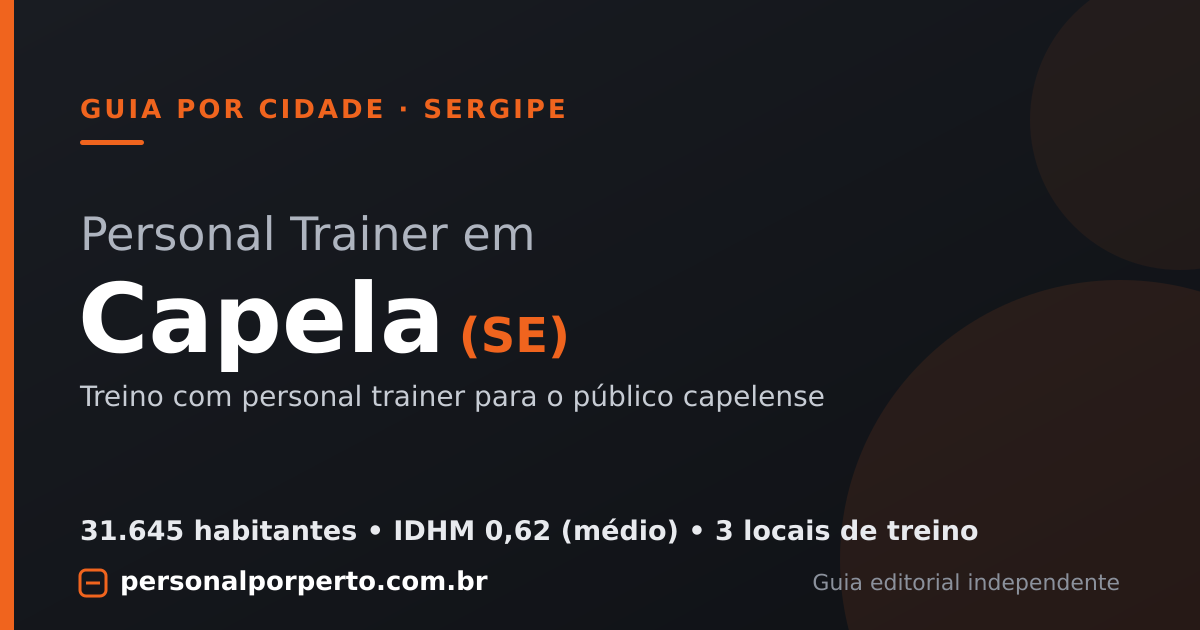 Personal trainer em Capela (SE) — guia do Personal por Perto