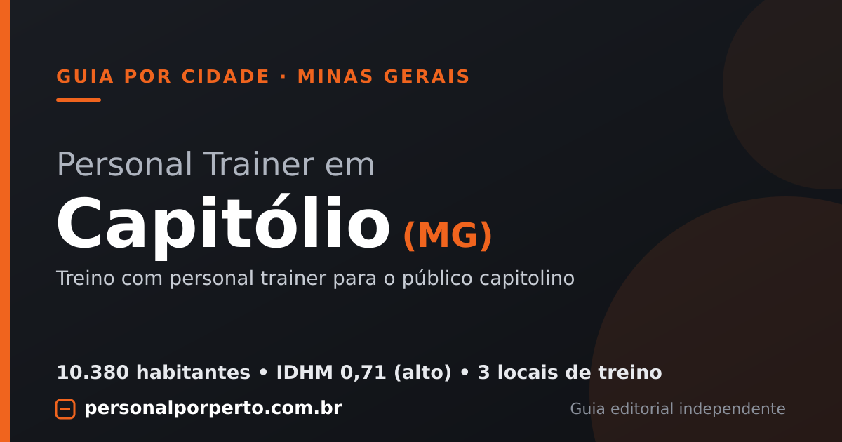 Personal trainer em Capitólio (MG) — guia do Personal por Perto