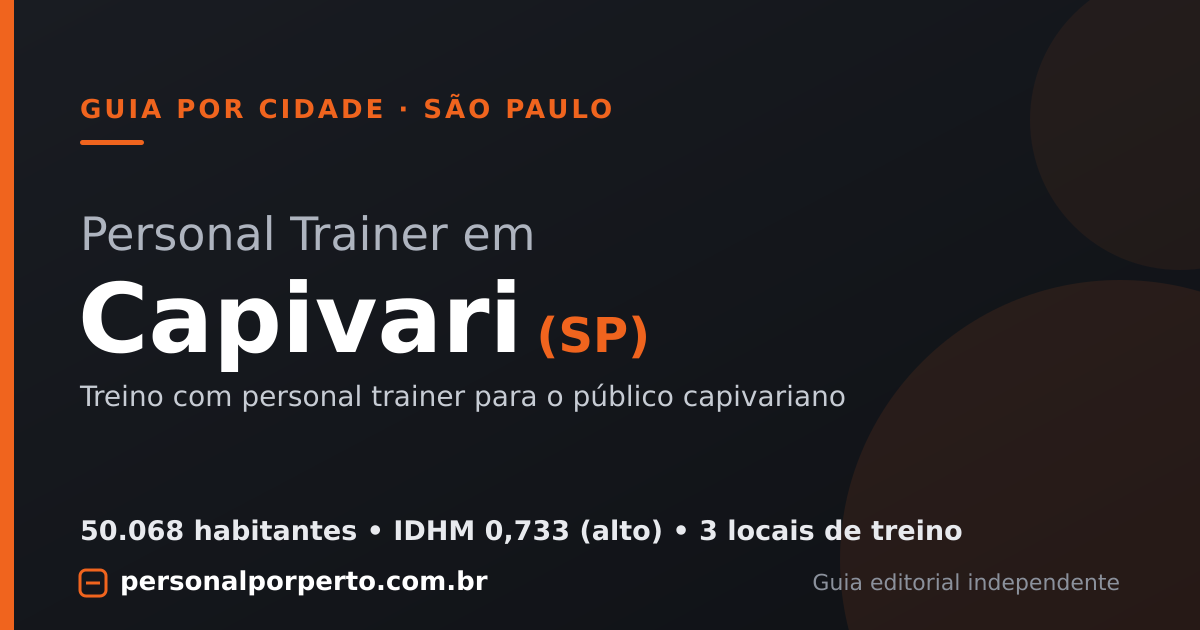 Personal trainer em Capivari (SP) — guia do Personal por Perto