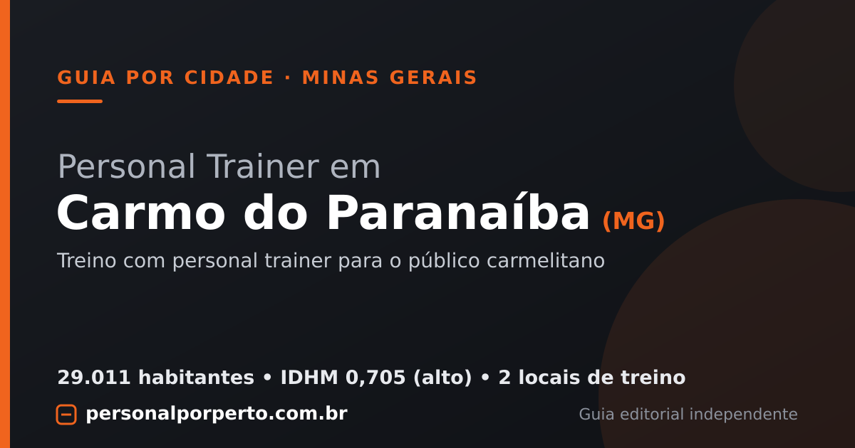 Personal trainer em Carmo do Paranaíba (MG) — guia do Personal por Perto