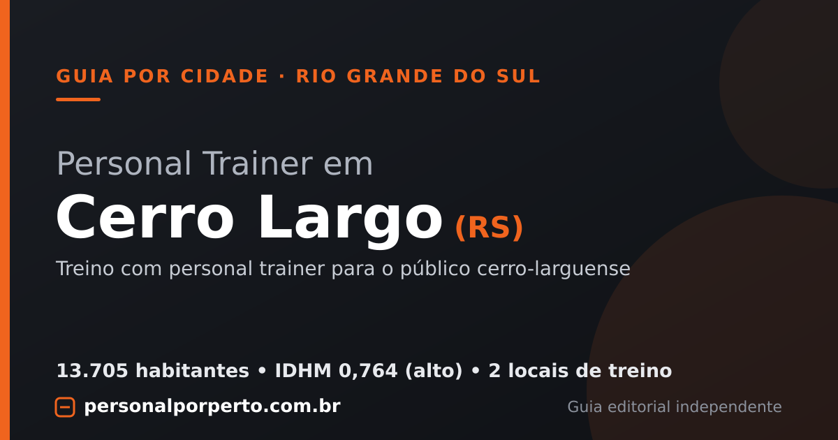 Personal trainer em Cerro Largo (RS) — guia do Personal por Perto