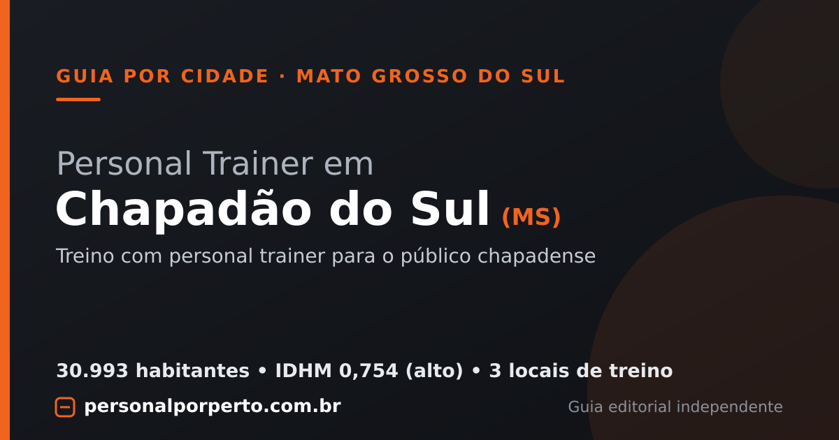 Personal trainer em Chapadão do Sul (MS) — guia do Personal por Perto