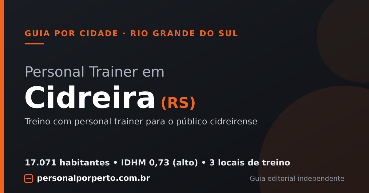 Personal trainer em Cidreira (RS) — guia do Personal por Perto