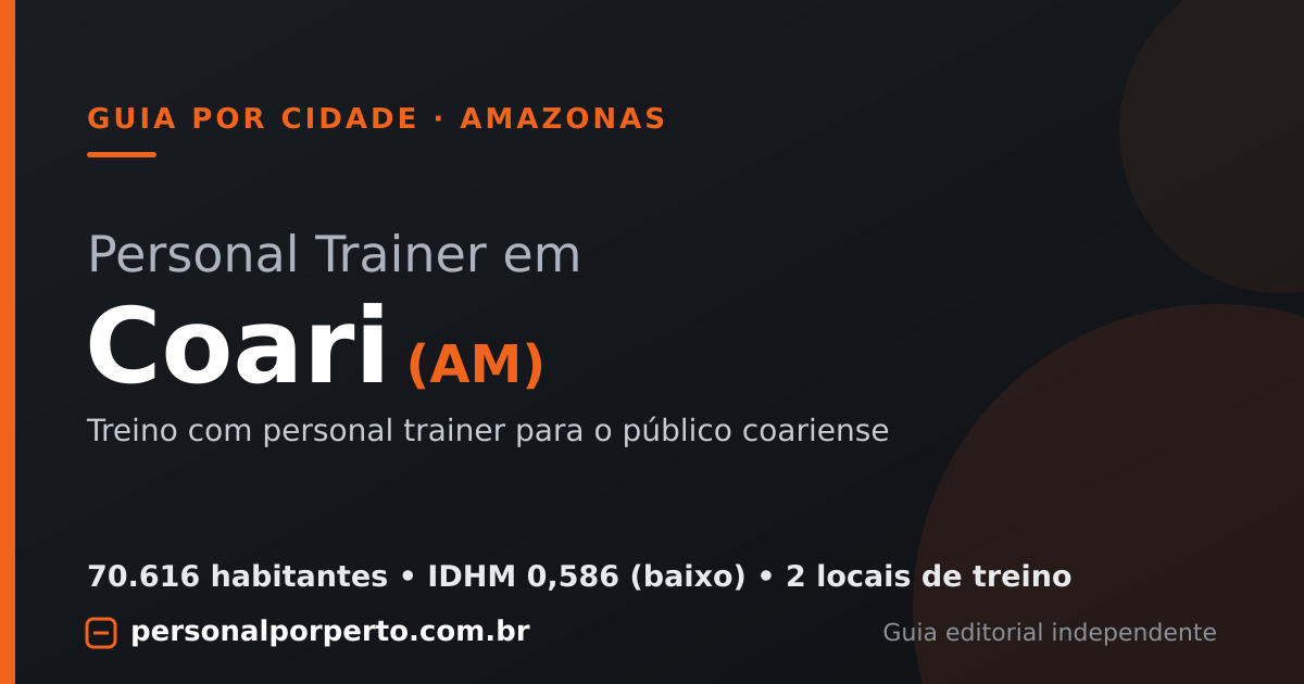 Personal trainer em Coari (AM) — guia do Personal por Perto