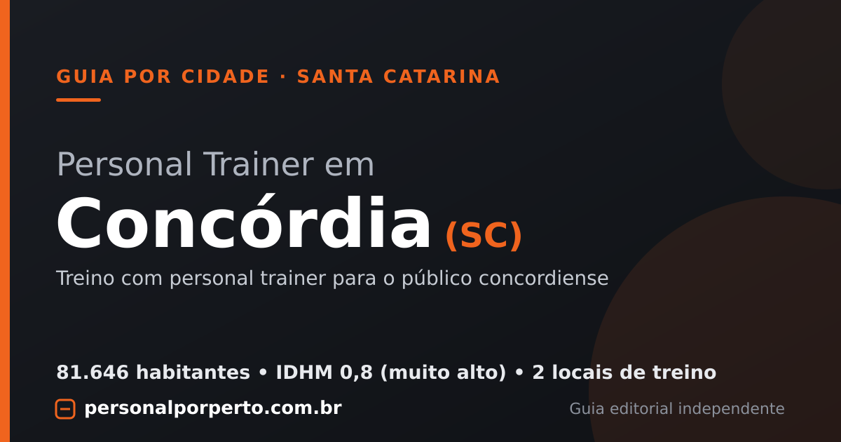 Personal trainer em Concórdia (SC) — guia do Personal por Perto