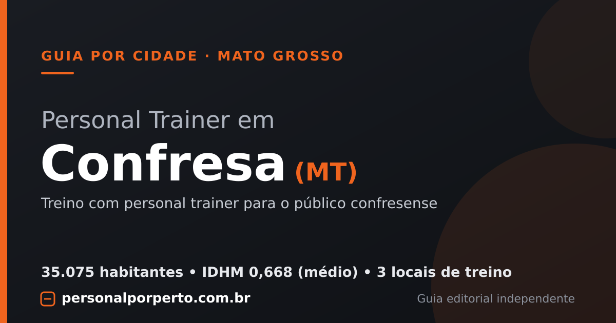 Personal trainer em Confresa (MT) — guia do Personal por Perto