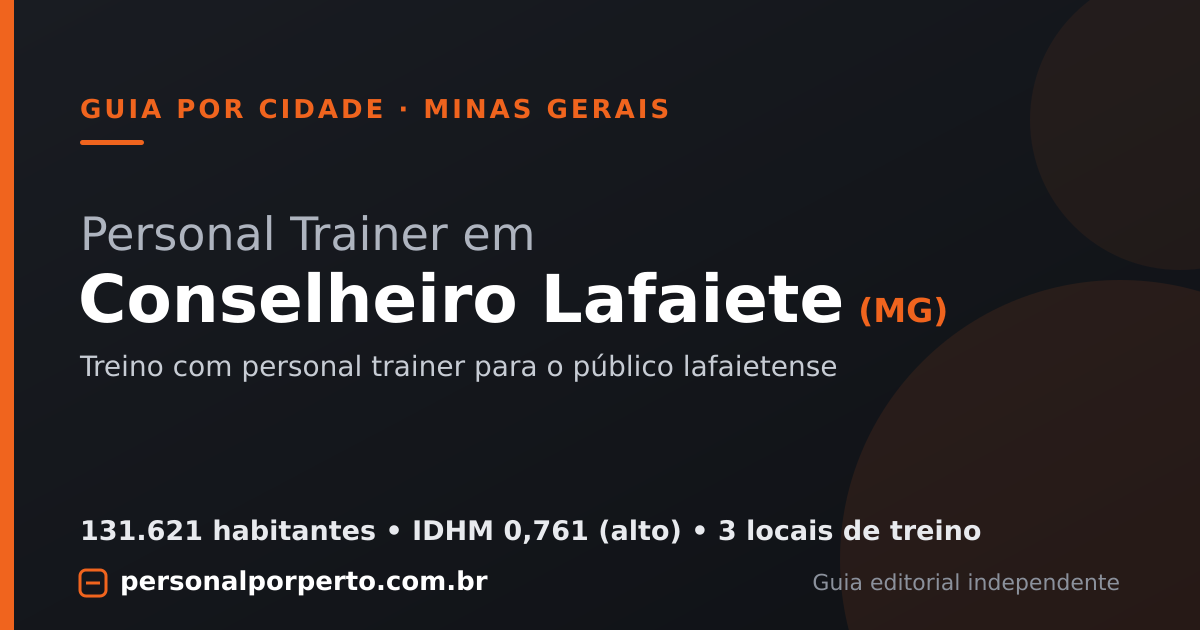 Personal trainer em Conselheiro Lafaiete (MG) — guia do Personal por Perto