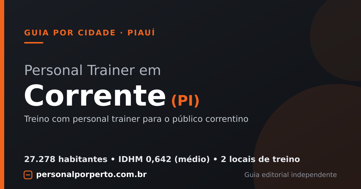 Personal trainer em Corrente (PI) — guia do Personal por Perto