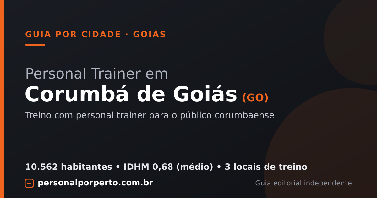 Personal trainer em Corumbá de Goiás (GO) — guia do Personal por Perto