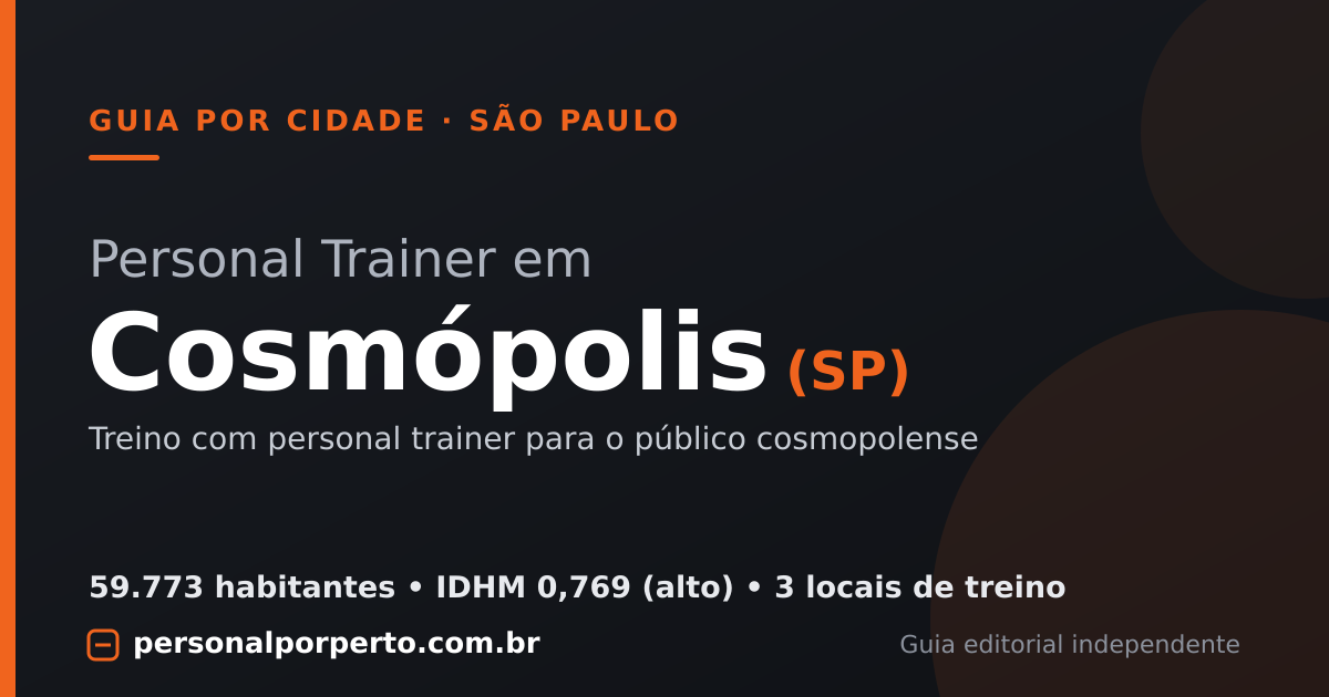 Personal trainer em Cosmópolis (SP) — guia do Personal por Perto