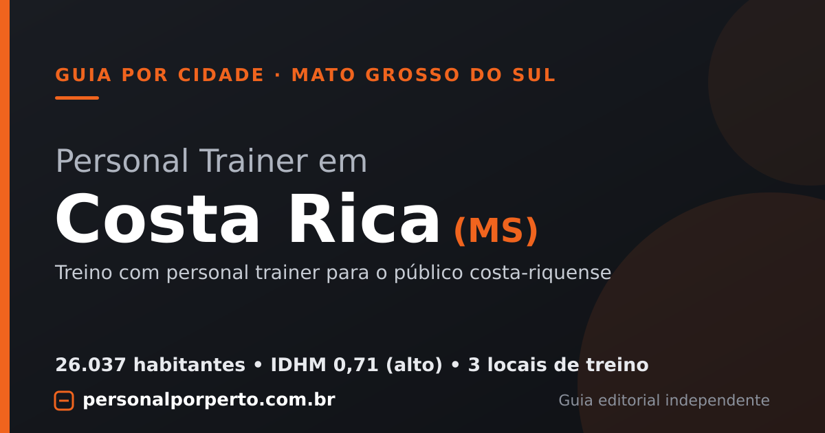 Personal trainer em Costa Rica (MS) — guia do Personal por Perto