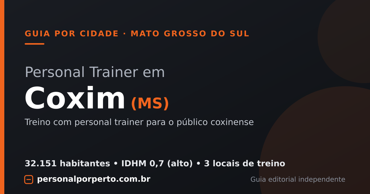 Personal trainer em Coxim (MS) — guia do Personal por Perto