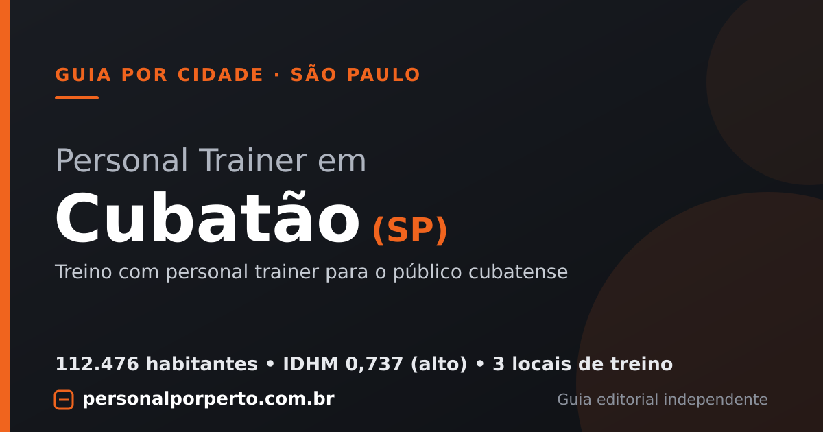 Personal trainer em Cubatão (SP) — guia do Personal por Perto