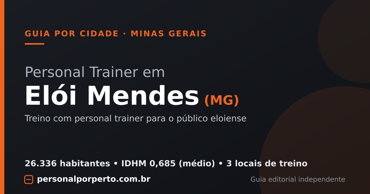 Personal trainer em Elói Mendes (MG) — guia do Personal por Perto
