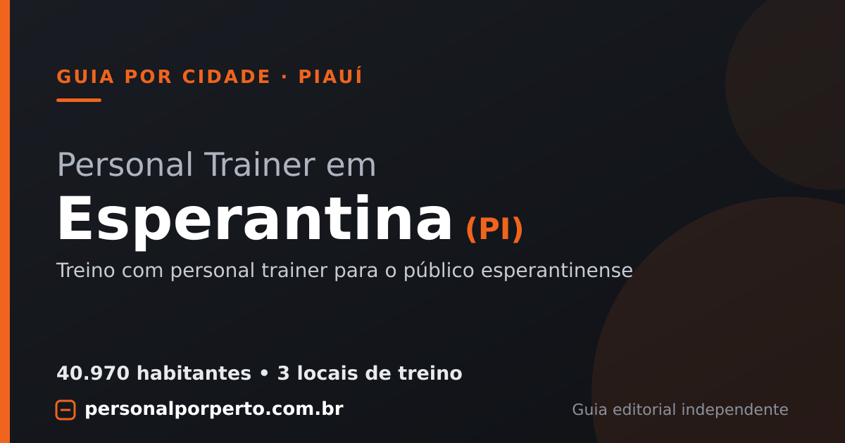 Personal trainer em Esperantina (PI) — guia do Personal por Perto