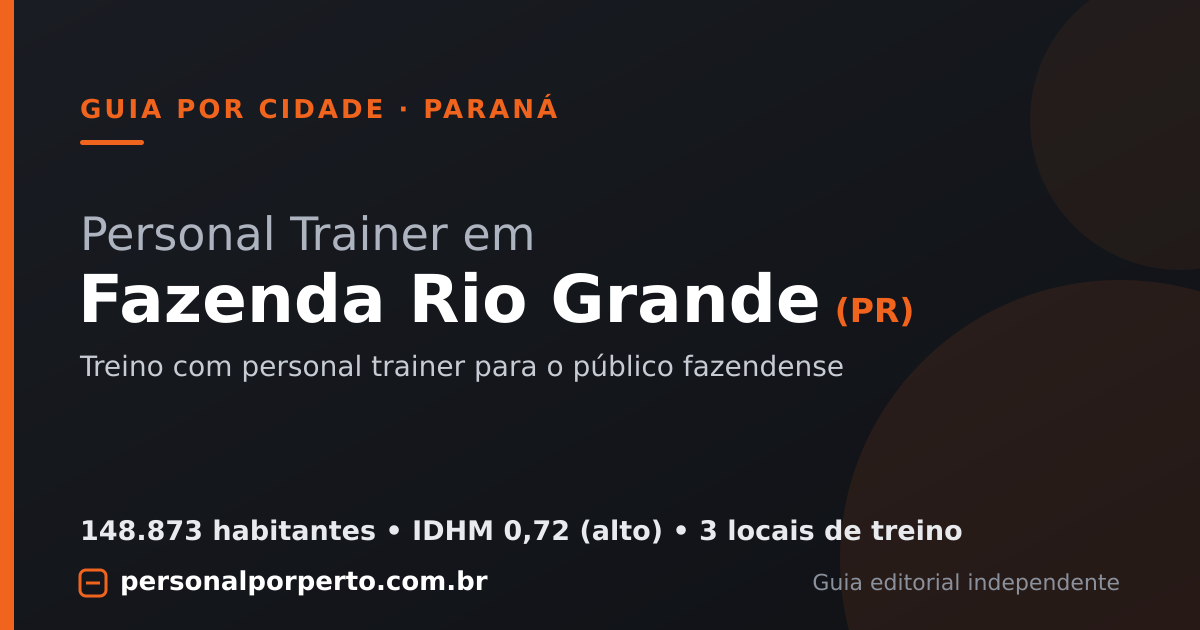 Personal trainer em Fazenda Rio Grande (PR) — guia do Personal por Perto